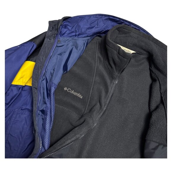 COLUMBIA 2-in-1 Convertible Fleece Jacket Winter Waterproof Ski Jacket Men Large - Picture 10 of 10